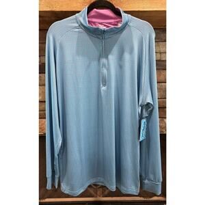 Men’s BIRDIE BOUND Teal/Purple 1/4 Zip Golf Pullover Size L NWT *A7
